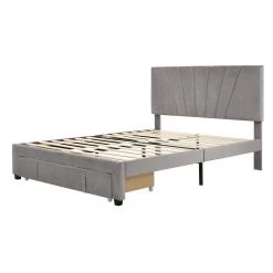 Gray MDF and Particle Board Frame Queen Platform Bed with Drawe by VERYKE -Greenington Shop gray veryke platform beds db wf199385aae 76 1000