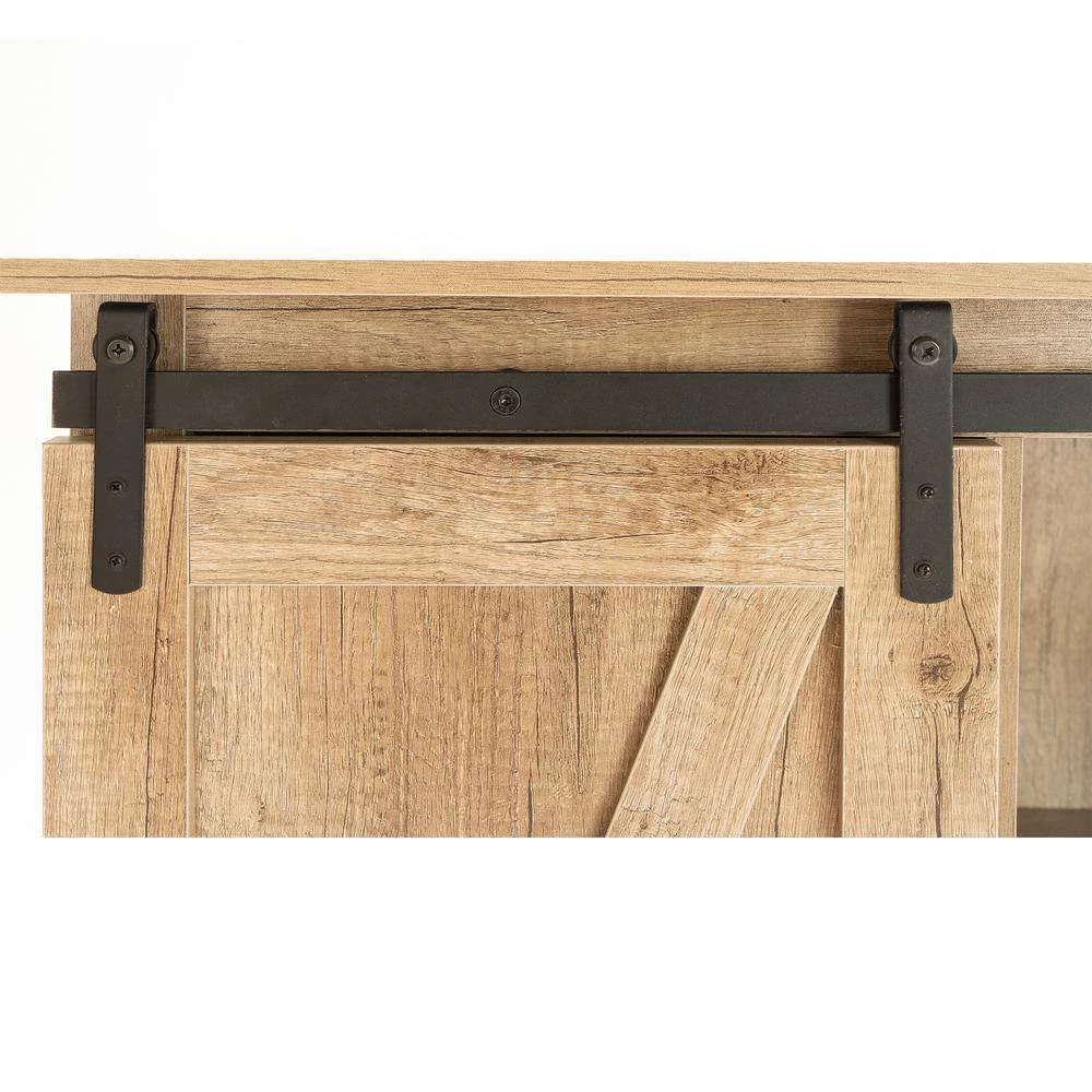 Gray Wash Modern Farmhouse Storage Cabinet Coffee Bar Cabinet Floor Buffet Sideboard with Sliding Barn Door by VERYKE 10 Gray Wash Modern Farmhouse Storage Cabinet Coffee Bar Cabinet Floor Buffet Sideboard with Sliding Barn Door by VERYKE - Image 8