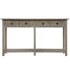 59 in. Gray Wash Rectangle Wood Rustic Entryway Table Console Table with Bottom Shelf and 4 Drawers by VERYKE -Greenington Shop gray wash veryke console tables yb wf192012aae 64 1000