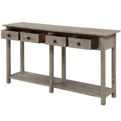 59 in. Gray Wash Rectangle Wood Rustic Entryway Table Console Table with Bottom Shelf and 4 Drawers by VERYKE -Greenington Shop gray wash veryke console tables yb wf192012aae 77 1000