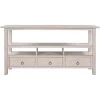 57.8 in. Gray Wash Rectangle Solid Wood Console Table Sideboard Double-Storey Tabletop with 3 Drawers by VERYKE -Greenington Shop gray wash veryke console tables yb wf283768aae 64 1000
