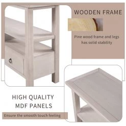 57.8 in. Gray Wash Rectangle Solid Wood Console Table Sideboard Double-Storey Tabletop with 3 Drawers by VERYKE -Greenington Shop gray wash veryke console tables yb wf283768aae fa 1000