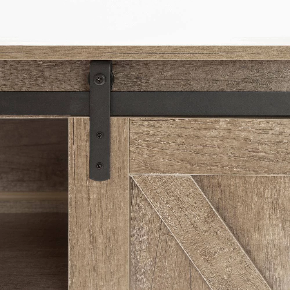 57.87 in. Gray Wash Farmhouse TV Stand Media Center with Sliding Barn Doors and Storage Cabinets Fits TV's up to 72 in. by VERYKE 9 57.87 in. Gray Wash Farmhouse TV Stand Media Center with Sliding Barn Doors and Storage Cabinets Fits TV's up to 72 in. by VERYKE - Image 7