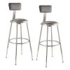 25 in. - 33 in. Height Adjustable Heavy Duty Grey Vinyl Padded Steel Stool with Backrest (2-Pack) by National Public Seating -Greenington Shop grey national public seating office stools 6424hb 2 64 1000