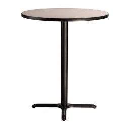 36 in. Round Composite Wood Cafe Table, 42 in. Height, Grey Nebula Laminate Top and Black X-Base by National Public Seating -Greenington Shop grey nebula national public seating kitchen dining tables ct13636xbpbtmgy 4f 1000