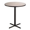 36 in. Round Composite Wood Cafe Table, 42 in. Height, Grey Nebula Laminate Top and Black X-Base by National Public Seating -Greenington Shop grey nebula national public seating kitchen dining tables ct13636xbpbtmgy 64 1000