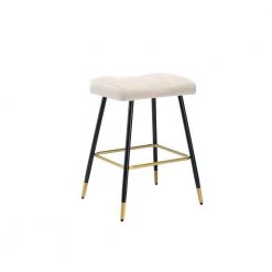 26.34 in. Ivory Backless Metal Frame Bar Stools Footrest Counter Height Dining Chairs with Foam Seat by VERYKE -Greenington Shop ivory veryke bar stools yb w39541315 1f 1000