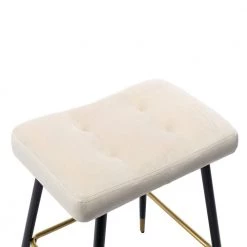 26.34 in. Ivory Backless Metal Frame Bar Stools Footrest Counter Height Dining Chairs with Foam Seat by VERYKE -Greenington Shop ivory veryke bar stools yb w39541315 44 1000
