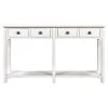 Rustic 59 in. Rectangle Ivory White Wood Console Table with Drawers by Qualfurn 1 Rustic 59 in. Rectangle Ivory White Wood Console Table with Drawers by Qualfurn -Greenington Shop ivory white qualfurn console tables ctm192012k 64 1000