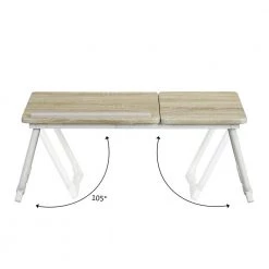 25.5 in. Rectangle Light Wood MDF Portable Laptop Table Laptop Desk Writing Desk with Foldable Steel Feets by VERYKE -Greenington Shop light wood veryke laptop desks yhm xmus00137 4f 1000