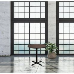 36 in. Round CT Series Mahogany MDF Laminate Top and Metal X-Base, Composite Wood Cafe Table (Seats 4) by National Public Seating -Greenington Shop mahogany national public seating kitchen dining tables ct13636xcpbtmmy 31 1000