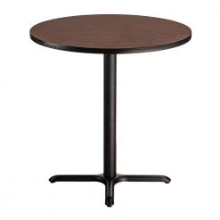 36 in. Round CT Series Mahogany MDF Laminate Top and Metal X-Base, Composite Wood Cafe Table (Seats 4) by National Public Seating -Greenington Shop mahogany national public seating kitchen dining tables ct13636xcpbtmmy c3 1000