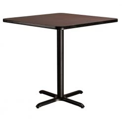 36 in. Square CT Series Mahogany MDF Laminate Top and Metal X-Base, Composite Wood Cafe Table (Seats 4) by National Public Seating -Greenington Shop mahogany national public seating kitchen dining tables ct33636xcpbtmmy 4f 1000