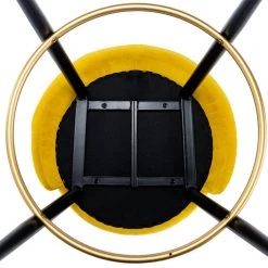 22.64 in. Mustard with Back and Footrest Metal Frame Counter Height Dining Chairs(Set of 2) by VERYKE -Greenington Shop mustard veryke bar stools db w39540763 4f 1000