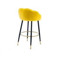 22.64 in. Mustard with Back and Footrest Metal Frame Counter Height Dining Chairs(Set of 2) by VERYKE -Greenington Shop mustard veryke bar stools db w39540763 c3 1000