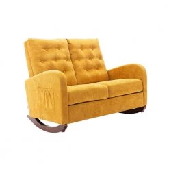 Mustard Polyester Living Room Comfortable Rocking Sofa Living Room Sofa by VERYKE -Greenington Shop mustard veryke rockers gliders ottomans db w39540395 c3 1000