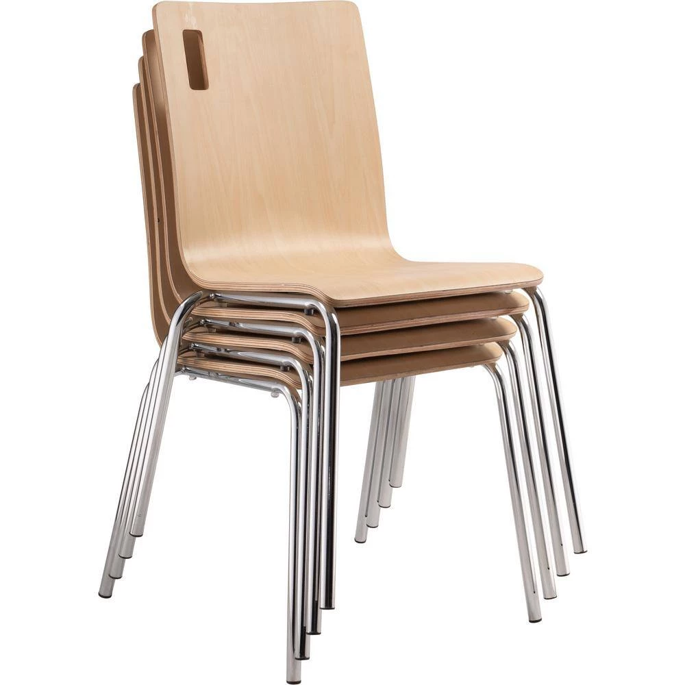 Bushwick Natural Bentwood Cafe Stack Chair (Pack of 4) by National Public Seating 3 Bushwick Natural Bentwood Cafe Stack Chair (Pack of 4) by National Public Seating - Image 2