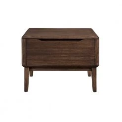 Currant 1-Drawer Oiled Walnut Nightstand 17.7 in. H x 24 in. W x 18.05 in. L by Greenington