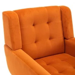 Orange Velvet Upholstered Accent Chair Sofa Chair Bedroom Chair Home Chair with Legs by VERYKE -Greenington Shop orange veryke accent chairs yb w67634088 fa 1000