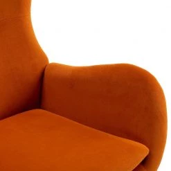 Orange Velvet Fabric Padded Seat Rocking Chair Tubchair Aarmchair with High Backrest and Armrests by VERYKE -Greenington Shop orange veryke accent chairs yb w67640670 76 1000