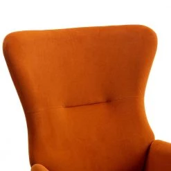 Orange Velvet Fabric Padded Seat Rocking Chair Tubchair Aarmchair with High Backrest and Armrests by VERYKE -Greenington Shop orange veryke accent chairs yb w67640670 fa 1000