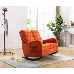 Orange Polyester Living Room Comfortable Rocking Sofa Living Room Sofa by VERYKE -Greenington Shop orange veryke rockers gliders ottomans db w39540396 76 1000