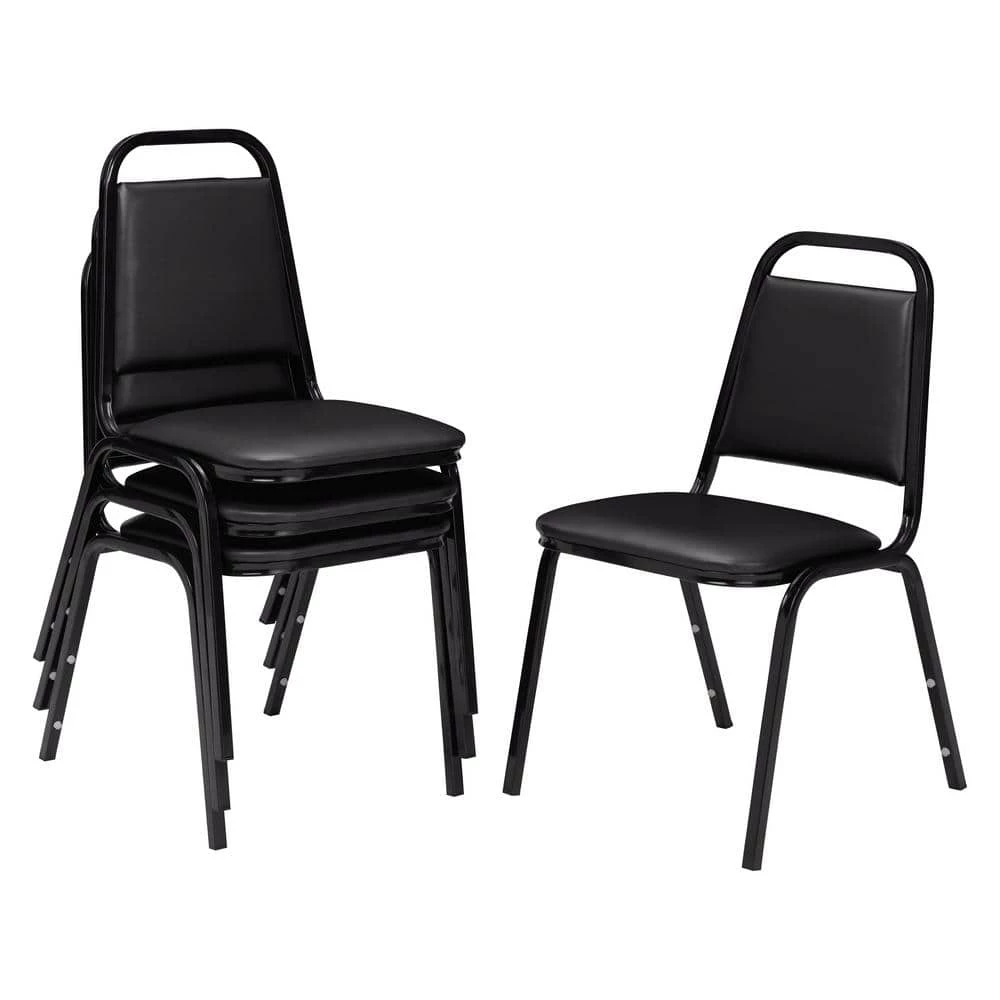 9100 Series Panther Black Vinyl Upholstered Banquet Chair (4-Pack) by National Public Seating 3 9100 Series Panther Black Vinyl Upholstered Banquet Chair (4-Pack) by National Public Seating
