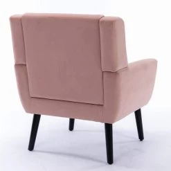 Pink Velvet Upholstered Accent Chair Sofa Chair Bedroom Chair Home Chair with Legs by VERYKE -Greenington Shop pink veryke accent chairs yb w67639356 1f 1000