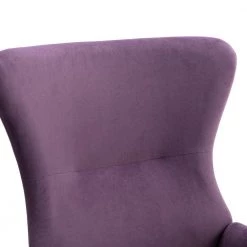 Purple Velvet Fabric Padded Seat Rocking Chair Aarmchair with High Backrest and Armrests by VERYKE -Greenington Shop purple veryke accent chairs yb w67640677 44 1000