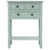 24 in. Rectangle Retro Blue Wood Console Table with 3-Storage Drawers by Qualfurn -Greenington Shop retro blue qualfurn console tables ctm192646c 64 1000