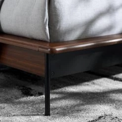 Park Avenue Reddish Brown Wood Queen Bed with Fabric by Greenington -Greenington Shop ruby greenington platform beds gpa0001rb fa 1000