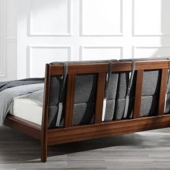 Park Avenue Reddish Brown Wood King Bed with Fabric by Greenington