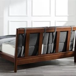 Park Avenue Reddish Brown Wood California King Bed with Fabric by Greenington -Greenington Shop ruby greenington platform beds gpa0003rb 66 1000