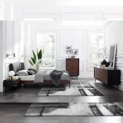 Park Avenue Reddish Brown Wood California King Bed with Fabric by Greenington -Greenington Shop ruby greenington platform beds gpa0003rb 77 1000