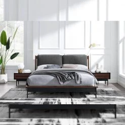 Park Avenue Reddish Brown Wood California King Bed with Fabric by Greenington -Greenington Shop ruby greenington platform beds gpa0003rb a0 1000