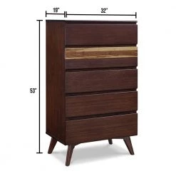 Azara 5-Drawer Sable 18.5 in. L x 32 in. W x 50 in. H by Greenington 20 Azara 5-Drawer Sable 18.5 in. L x 32 in. W x 50 in. H by Greenington -Greenington Shop sable greenington chest of drawers ga0004sa fa 1000