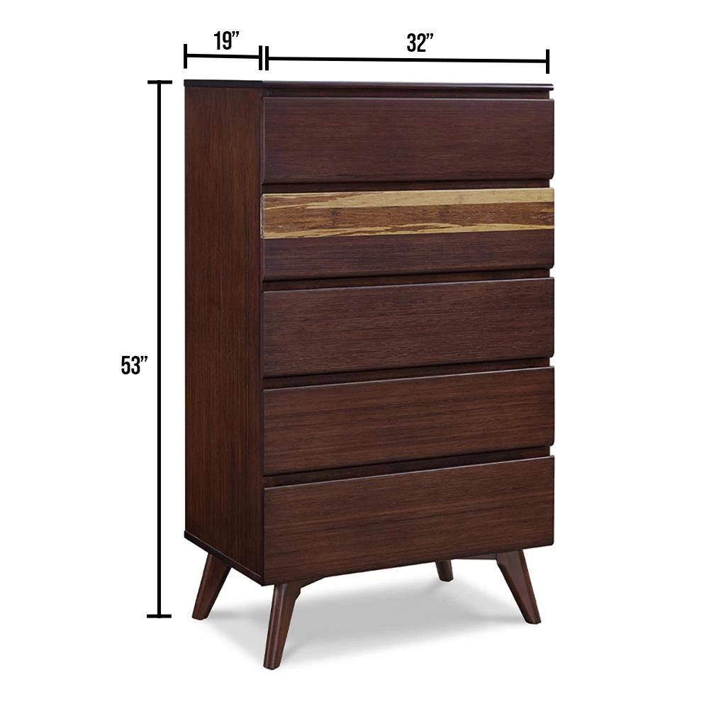Azara 5-Drawer Sable 18.5 in. L x 32 in. W x 50 in. H by Greenington 11 Azara 5-Drawer Sable 18.5 in. L x 32 in. W x 50 in. H by Greenington - Image 9