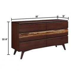 Azara 6-Drawer Sable Dresser 35.25 in. x 64 in. x 19 in. by Greenington -Greenington Shop sable greenington dressers ga0005sa fa 1000