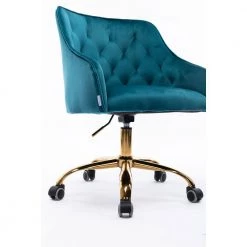 Teal Velvet Fabric Seat Swivel Shell Chair with Modern Leisure Office Chair by VERYKE -Greenington Shop teal veryke task chairs db w39531814 1f 1000
