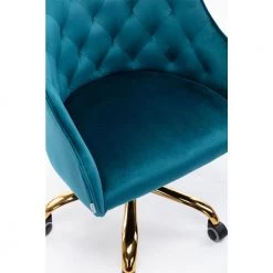 Teal Velvet Fabric Seat Swivel Shell Chair with Modern Leisure Office Chair by VERYKE -Greenington Shop teal veryke task chairs db w39531814 4f 1000