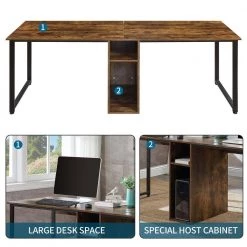 78.7 in. Rectangle Tiger MDF Home Office 2-Person Desk Large Double Workstation Desk Writing Desk with Storage by VERYKE -Greenington Shop tiger veryke computer desks yb wf198327aat 1f 1000