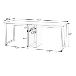 78.7 in. Rectangle Tiger MDF Home Office 2-Person Desk Large Double Workstation Desk Writing Desk with Storage by VERYKE -Greenington Shop tiger veryke computer desks yb wf198327aat c3 1000