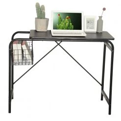 31.5 in. Retangular Black Home office desk Computer Desk with Wire Storage Basket by VERYKE -Greenington Shop walnut black veryke computer desks yb w131449661 4f 1000