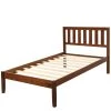Brown Wood Frame Twin Platform Bed with Headboard/Wood Slat Support by VERYKE 1 Brown Wood Frame Twin Platform Bed with Headboard/Wood Slat Support by VERYKE -Greenington Shop walnut veryke platform beds db wf191770aad 64 1000