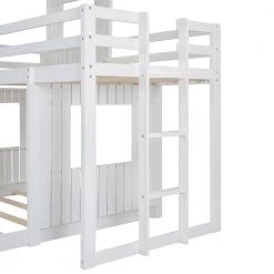 White Twin Over Full House Style Bunk Bed by Qualfurn -Greenington Shop white qualfurn bunk beds ble000027k 44 1000