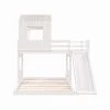 White Twin Over Full Wood Bunk Bed by Qualfurn -Greenington Shop white qualfurn bunk beds btle000028k 64 1000