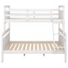 White Twin over Full Bunk Bed with Ladder by Qualfurn -Greenington Shop white qualfurn bunk beds bwm000118k 1 64 1000
