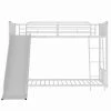 White Twin over Twin Metal Bunk Bed with Slide by Qualfurn -Greenington Shop white qualfurn bunk beds bwm285671k 64 1000