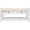 White Multipurpose Entryway Storage Bench with Cushion and Drawers 39 in. W x 14 in. D x 19.8 in. H by Qualfurn 1 White Multipurpose Entryway Storage Bench with Cushion and Drawers 39 in. W x 14 in. D x 19.8 in. H by Qualfurn -Greenington Shop white qualfurn dining benches ctm195386k 64 1000