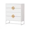 4-Drawer White Wood Dresser (36 in. H x 32in. W x 16 in. D) by Qualfurn -Greenington Shop white qualfurn dressers 33441a282 64 1000